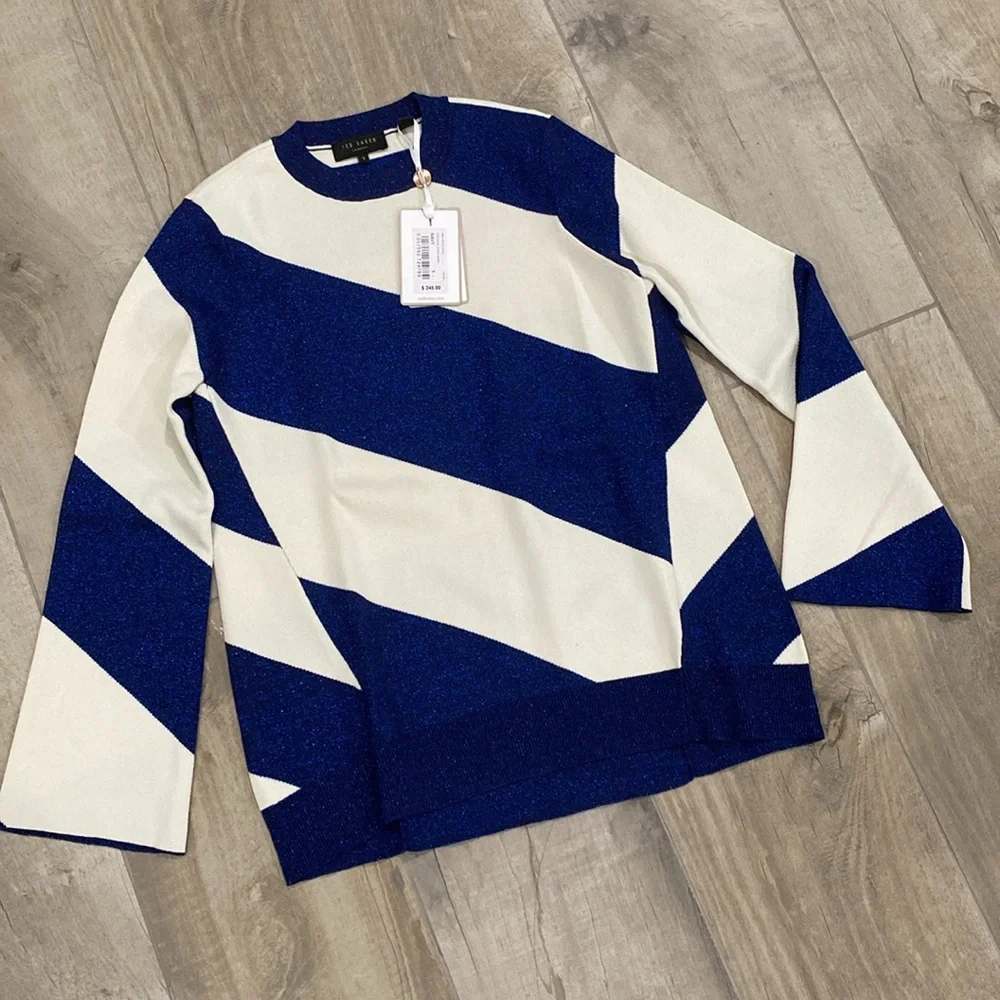 NWT Ted Baker Danyeil Directional Stripe Jumper - Picture 3 of 6